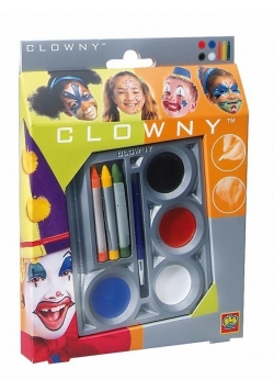 Farby wodne + kredki do malowania twarzy Clowny