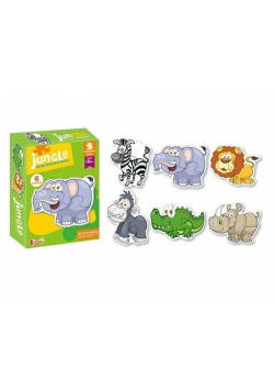 Puzzle Zwierzęta dzikie 6 obrazków