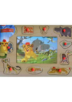 Układanka drewniana z pinezkami The Lion guard