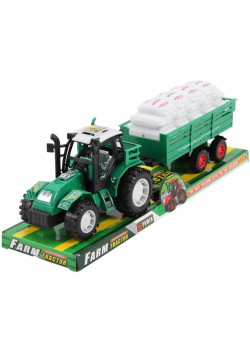 Traktor z przyczepą i ziarnem