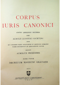 Corpus iuris canonici I