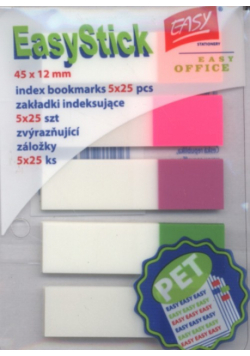 Zakładki indeksujące 45x12mm 5x25 sztuk mix