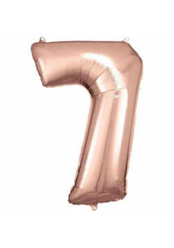 Balon foliowy cyfra 7 różowe złoto 57x86cm