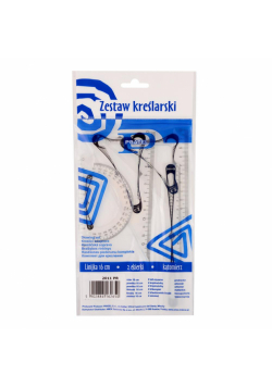 Zestaw kreślarski Pratel z nadrukiem Helio z linijką 16 cm