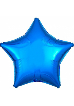 Balon foliowy metalik niebieski gwiazda 48cm