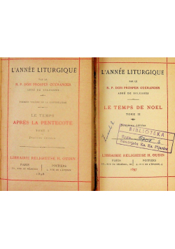 Lannee liturgique Tom I i II, ok. 1898 r.