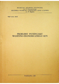 Problemy potencjału wojenno-ekonomicznego RFN