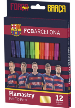 Flamastry 12 kolorów FC Barcelona