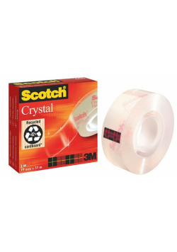 Taśma biurowa SCOTCH Crystal Clear (600), transparentna, 19mm, 33m, w pudełku