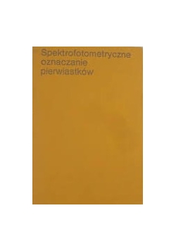 Spektrofotometryczne oznaczanie pierwiastków