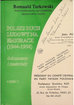 Polski ruch ludowy na emigracji 1944 - 1954