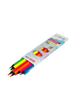 Kredki trójkątne neonowe 6 kolorów EASY