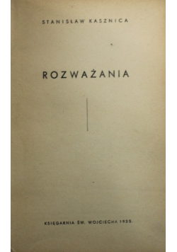 Rozważania, 1935 r.