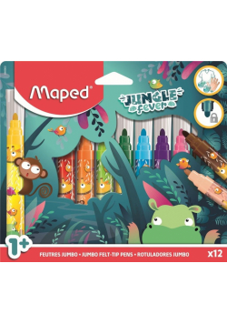 Flamastry Jumbo Jungle Fever 12szt MAPED