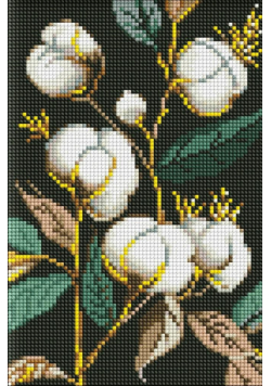 Diamentowa mozaika - Śnieżnobiała bawełna 20x30cm