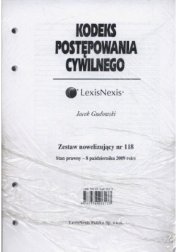 Kodeks Postępowania Cywilnego Zestaw nowelizujący nr 118