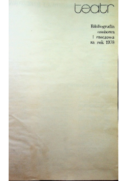 Dwutygodnik Teatr nr 1 do 26 / 1978