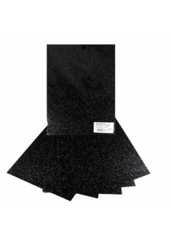 Karton brokatowy czarny 250g 25x35cm 5 arkuszy