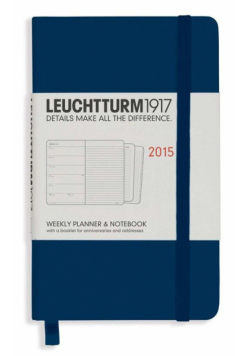 Kalendarz 2015 z notatnikiem Pocket Leuchtturm1917 tygodniowy morski