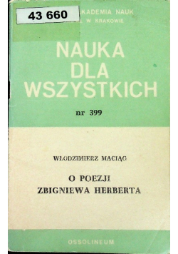 O poezji Zbigniewa Herberta