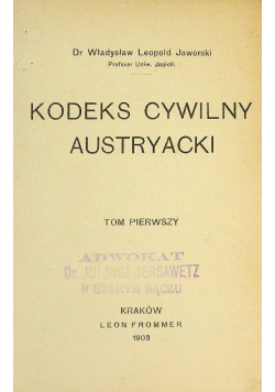 Powszechny austryacki kodeks cywilny 1914 r.