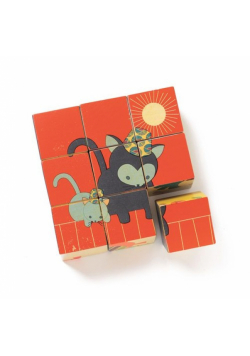 Drewniane klocki puzzle Rodzinka