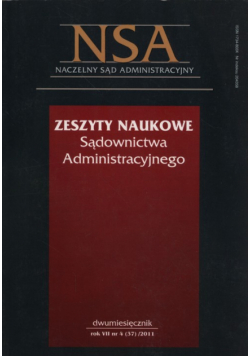 Zeszyty Naukowe Sądownictwa Administracyjnego 4/2011
