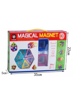 Kolorowe klocki magnetyczne magical magnet 20 sztuk