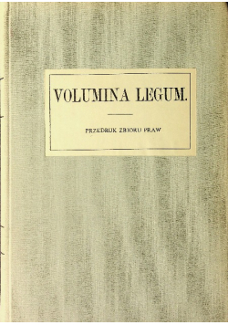Volumina legum Tom II Reprint z 1859 r.