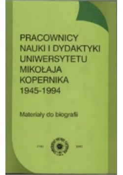 Pracownicy nauki i dydaktyki Uniwersytetu Mikołaja Kopernika