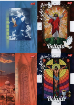 Brulion A5 Religia w kratkę 80 kartek 5 sztuk mix