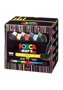 Markery plakatowe mix kolorów 8szt POSCA UNI