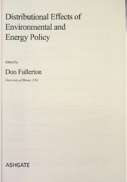 Distributional effects of environmental and energy policy