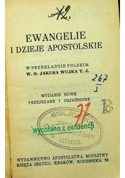 Ewangelie i dzieje apostolskie 1936 r.