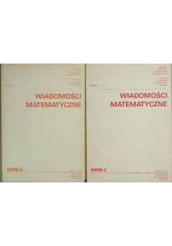 Wiadomości matematyczne XXVIII 1 i 2