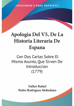 Apologia Del V5, De La Historia Literaria De Espana
