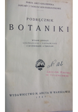 Podręcznik Botaniki ,1927r.