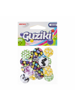 Guziki kolorowe wzory 20szt