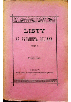 Listy duchowne księdza Zygmunta Goliana 1899 r.