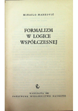 Formalizm w logice współczesnej