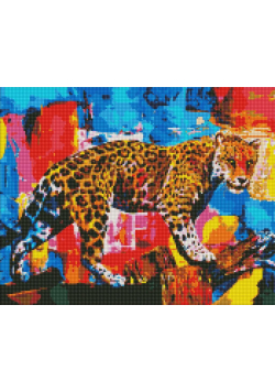 Diamentowa mozaika - Jasny lampart 40x50cm