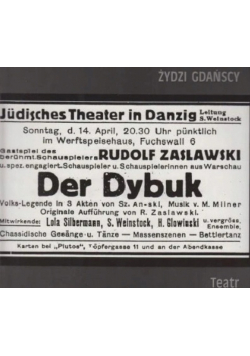 Żydzi gdańscy Teatr żydowski 1876 - 1939