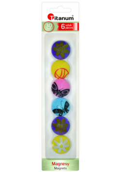 Magnesy do tablic 30 mm 6 sztuk Wzorki