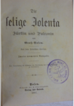 Die Selige Jolenta, 1881r.