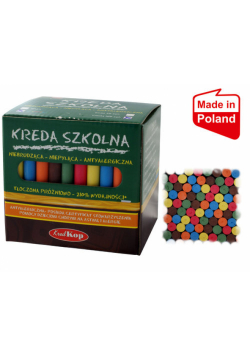Kreda szkolna okrągła kolorowa 100 sztuk