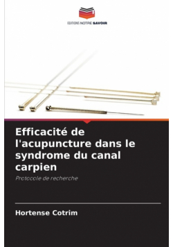 Efficacité de l'acupuncture dans le syndrome du canal carpien