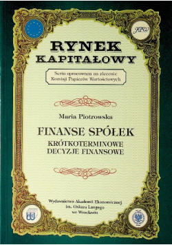 Rynek kapitałowy  finanse spółek krótkoterminowe