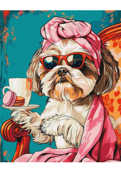 Malowanie po numerach - Figlarny shih tzu 40x50cm