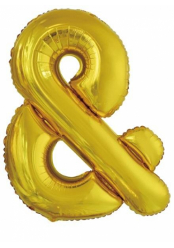 Balon foliowy znak & złoty 71x86cm
