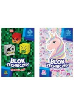 Blok techniczny A4/10K Pixel&Unicorn (10szt) ASTRA